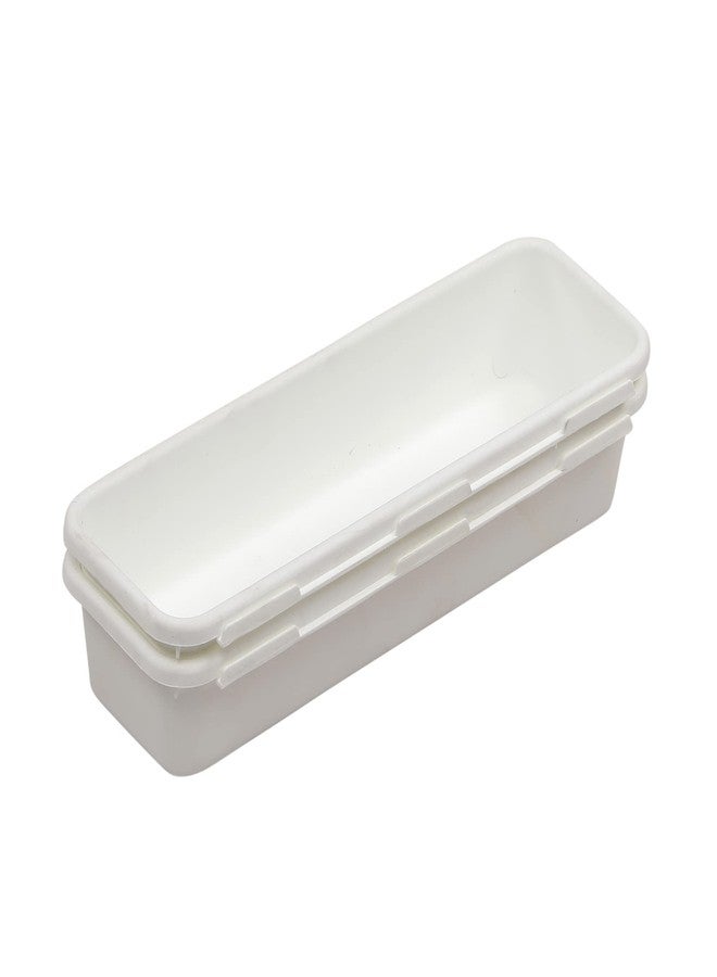 Cutting EDGE Plastic Set of 2 Interlocking Drawer Organizer for Cosmetics & Desk Storage Set, Divider or Separator Tray for Household, Kitchen & Office (White) - Image 4
